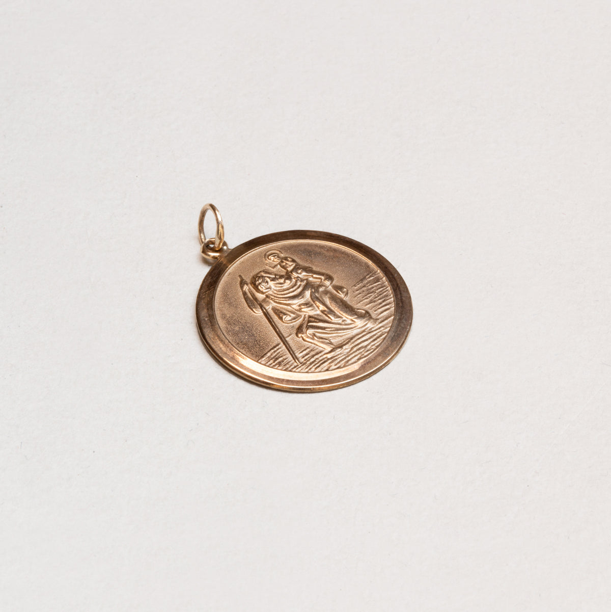 Vintage 9ct Gold St. Christopher Charm Pendant
