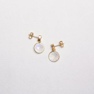 Gold-plated Stud Earrings with Moonstones