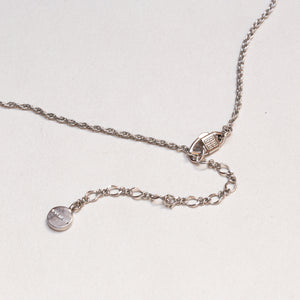 Vintage Givenchy Silver-tone Chain Necklace with Rhinestones