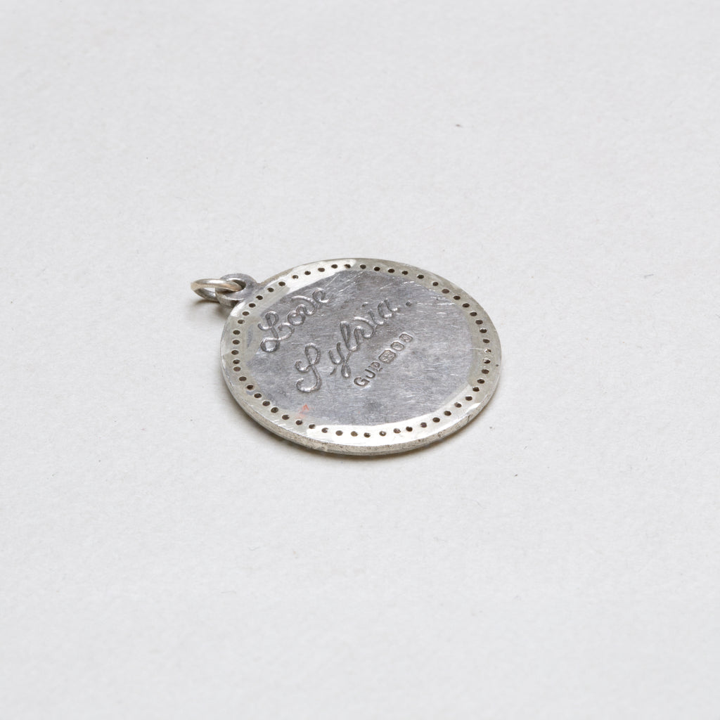 Vintage Silver St. Christopher Charm Pendant with Sapphires #7