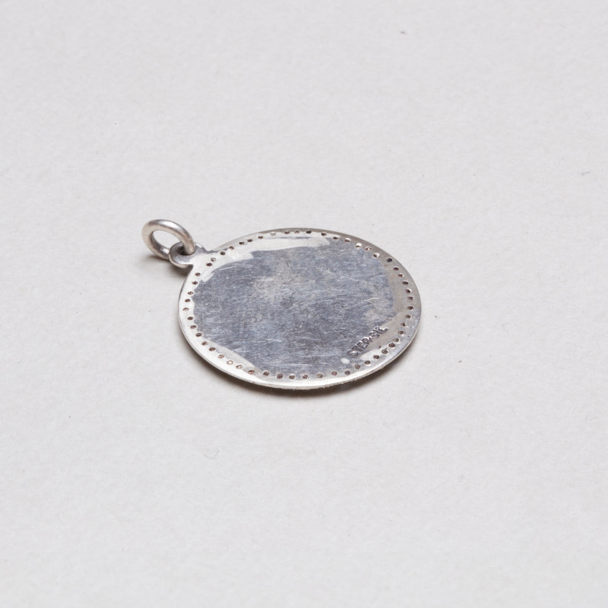 Vintage Silver Pisces Charm Pendant with Blue Sapphires