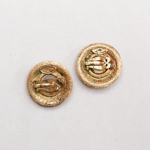 Vintage Chanel Gold Clip-on Earrings with Faux Pearl