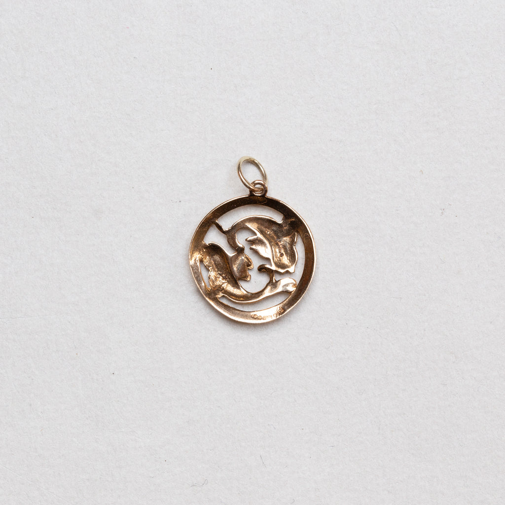 Vintage 9ct Gold Pisces Charm Pendant