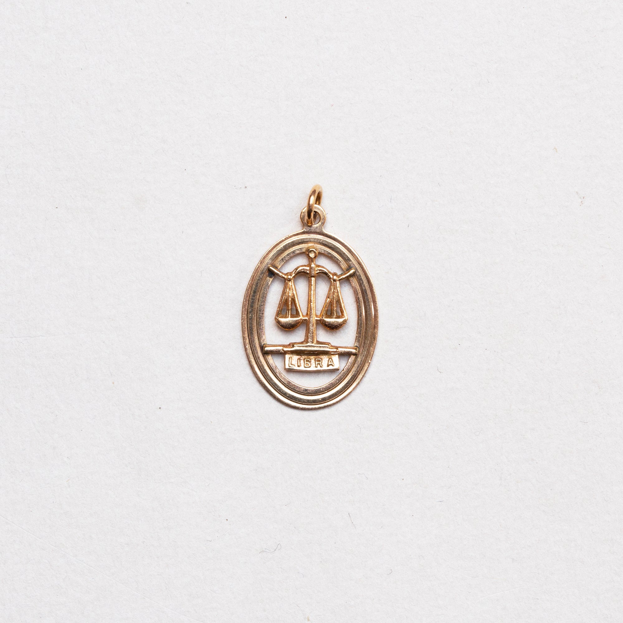 Vintage 9ct Gold Libra Charm Pendant