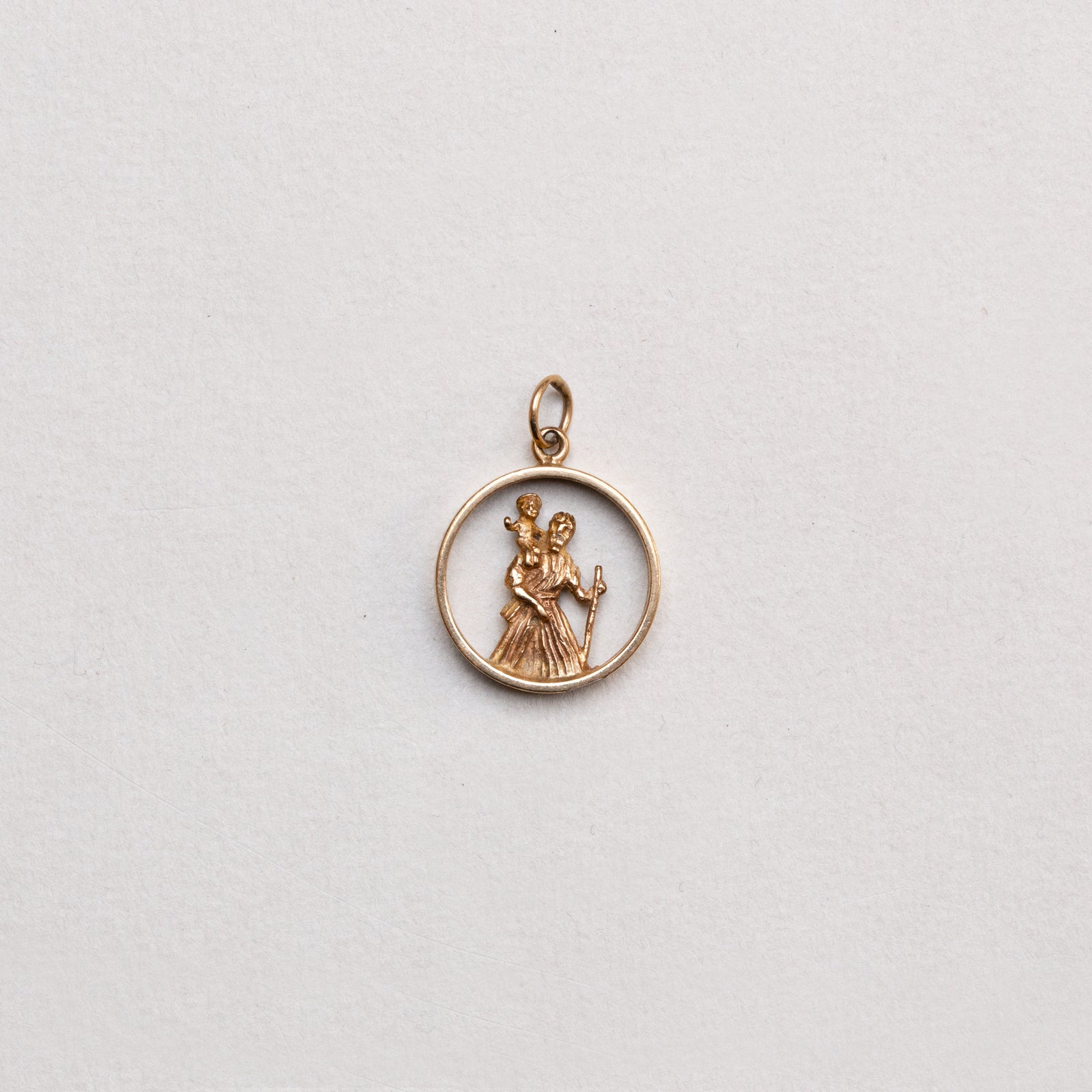 Vintage 9ct Gold St. Christopher Charm Pendant