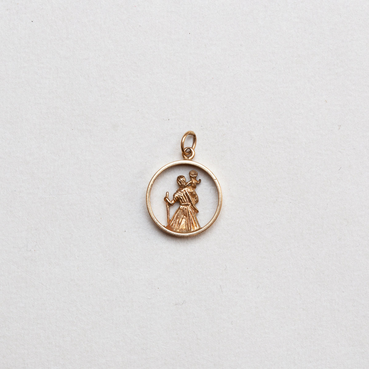 Vintage 9ct Gold St. Christopher Charm Pendant