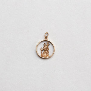 Vintage 9ct Gold St. Christopher Charm Pendant