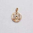 Vintage 9ct Gold Libra Charm Pendant