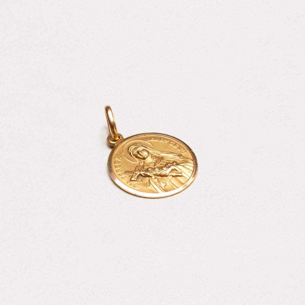 Vintage 18ct Gold St Teresa Pendant Charm