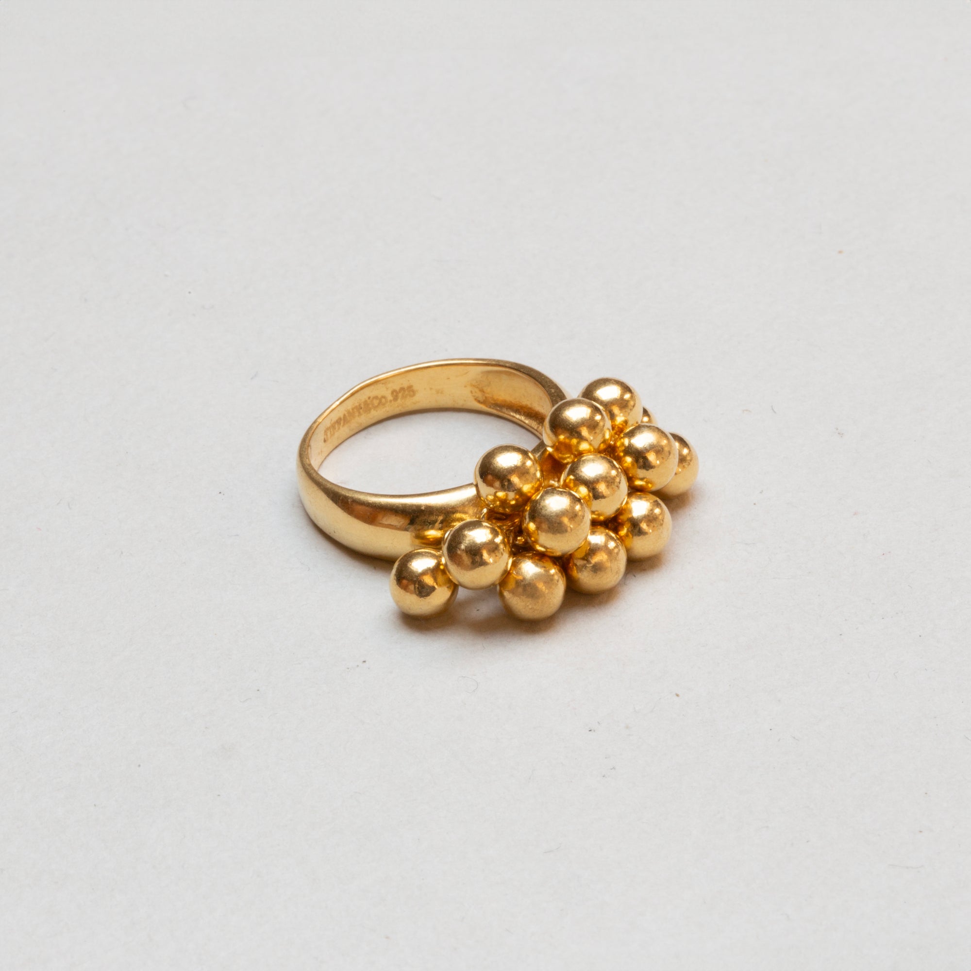 Vintage Tiffany Gold-plated Sterling Silver Cluster Ring