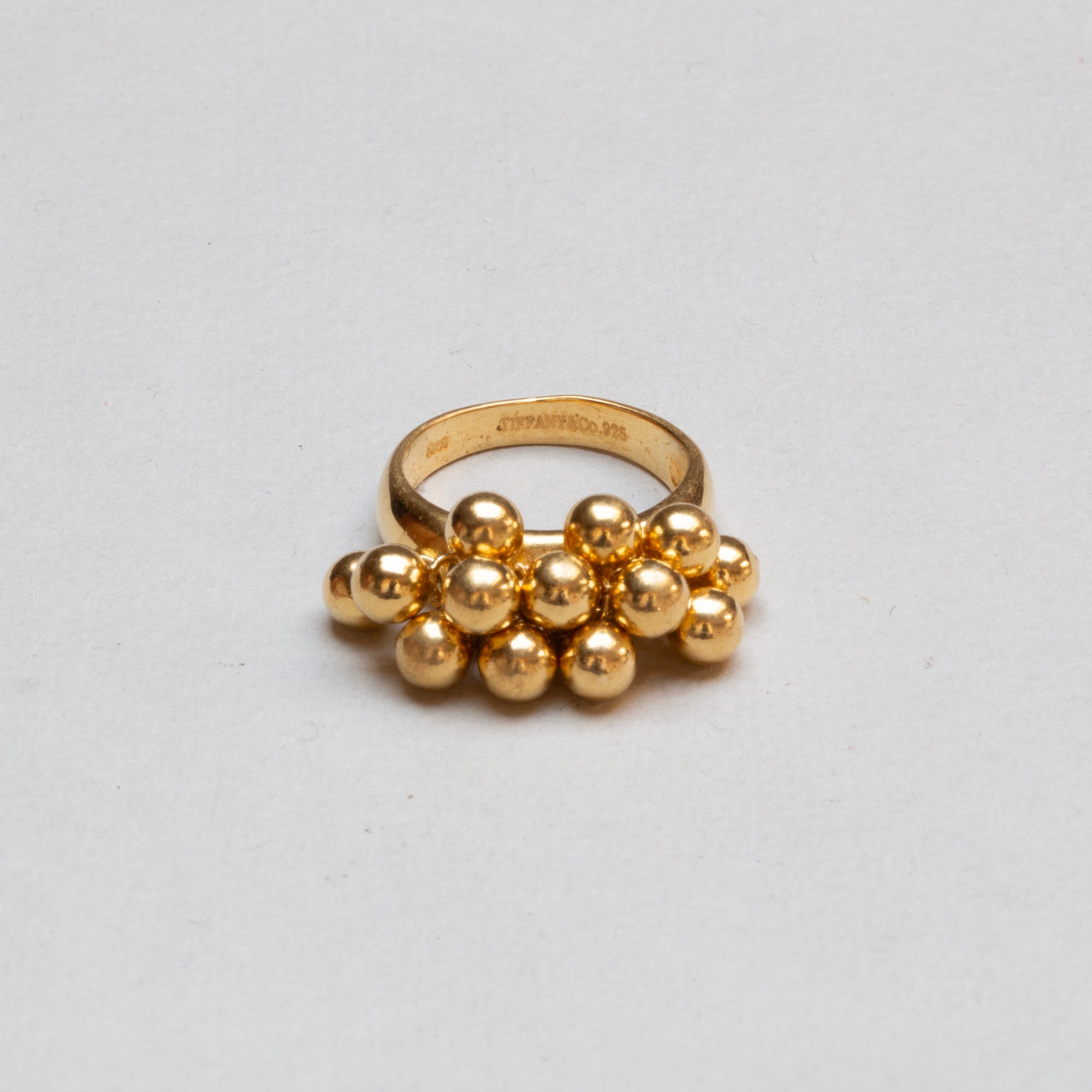 Vintage Tiffany Gold-plated Sterling Silver Cluster Ring