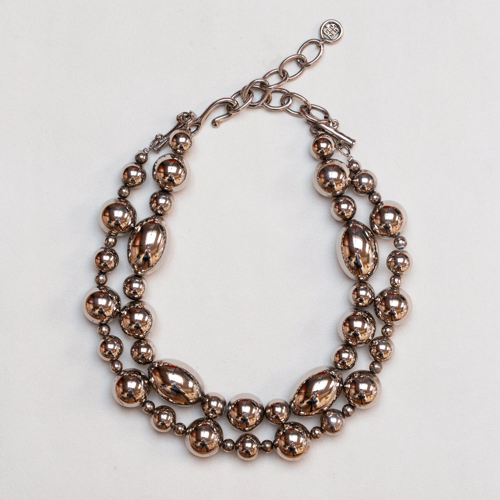 Vintage Givenchy Silver-tone Double Chain Necklace