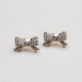 Vintage Ferragamo Bow Ribbon Stud Earrings