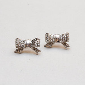 Vintage Ferragamo Bow Ribbon Stud Earrings