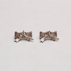 Vintage Ferragamo Bow Ribbon Stud Earrings