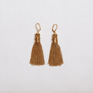Vintage Celine Gold-Tone Tassel Earrings