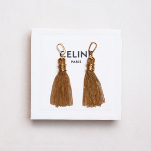 Vintage Celine Gold-Tone Tassel Earrings