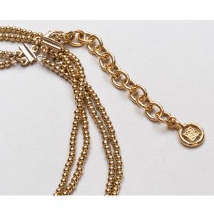 Vintage Givenchy Double-strand Gold Beaded Chain Necklace