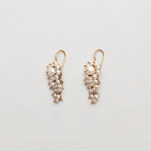 Vintage Gold Plated Wire Earrings with Pearls