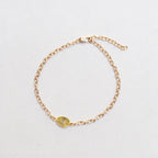 Gold Chain Bracelet with Sliced Diamond