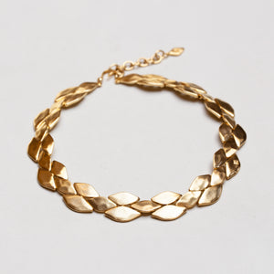 Vintage Givenchy Gold Leaf Link Necklace