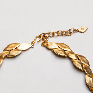 Vintage Givenchy Gold Leaf Link Necklace