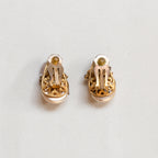 Vintage Gold Clip-on Earrings with Faux Pearls