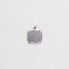 Vintage Sterling Silver St. Christopher Square Charm Pendant with Sapphires