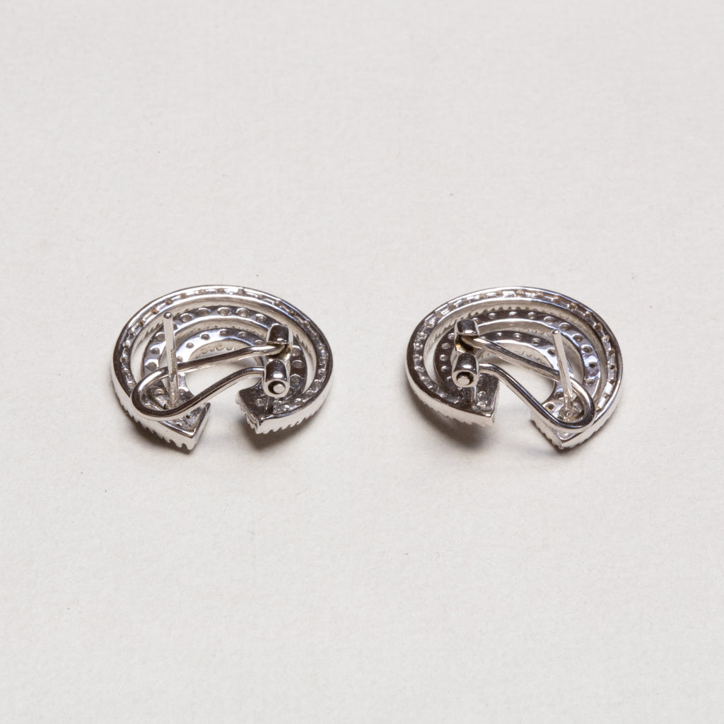 Vintage White Gold Diamond Stud Earrings
