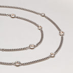 Vintage Givenchy Station Necklace with Rhinestones