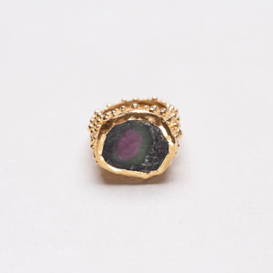 Vintage Milly Swire 18ct Gold Ring with Watermelon Tourmaline