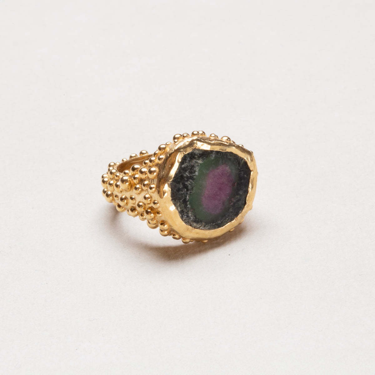 Vintage Milly Swire 18ct Gold Ring with Watermelon Tourmaline