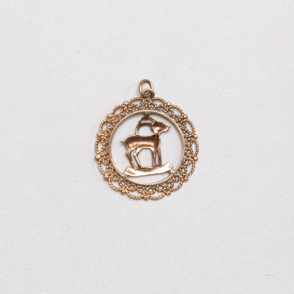 Vintage 9ct Gold Capricorn Pendant Charm