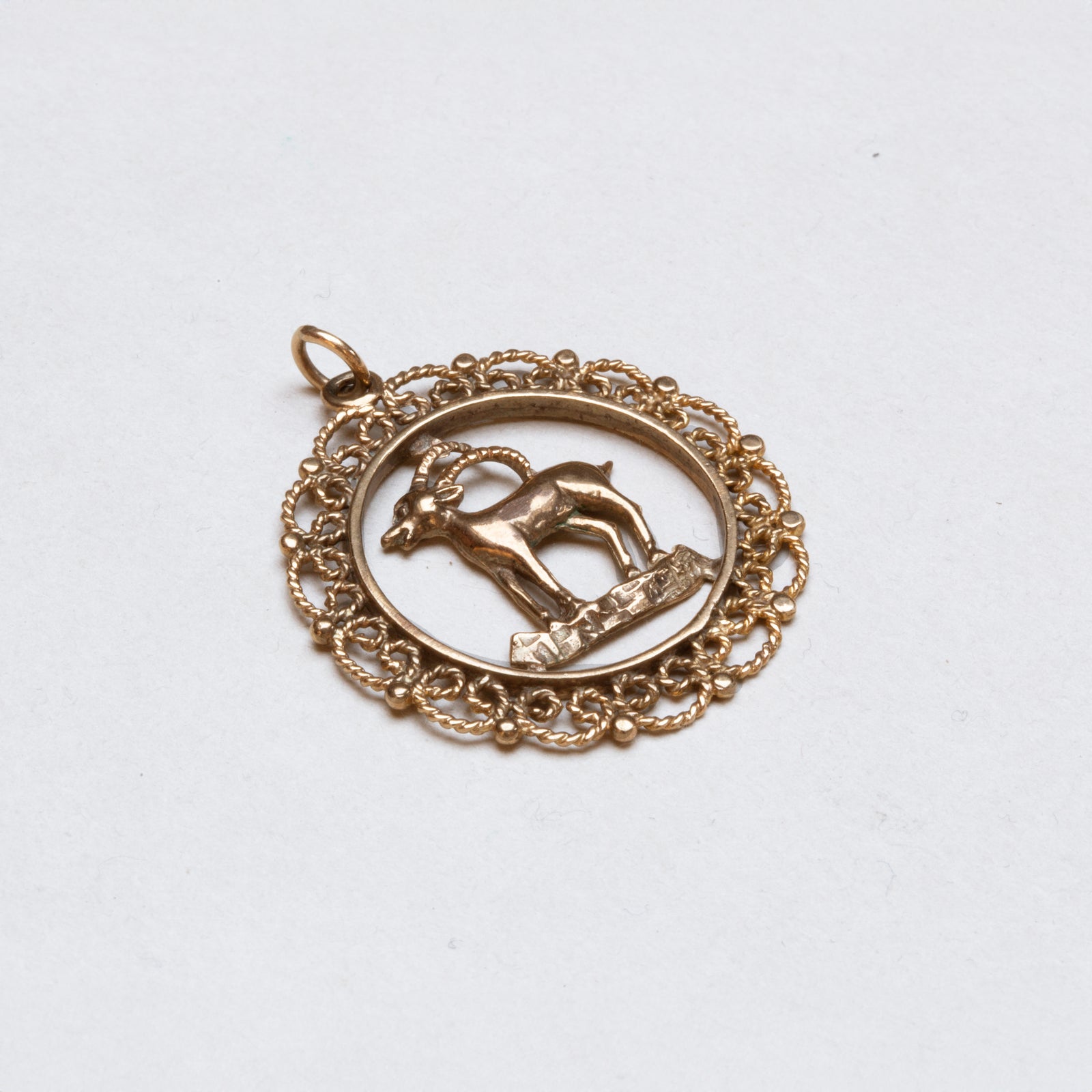 Vintage 9ct Gold Capricorn Pendant Charm