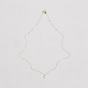 18ct Gold Diamond Crescent Moon Necklace