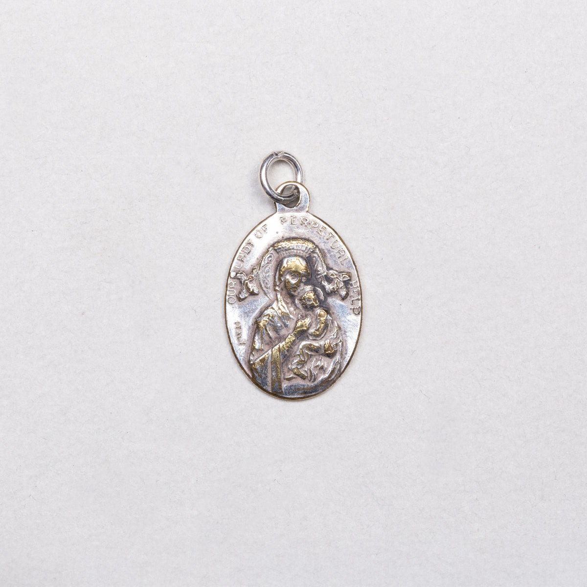 Vintage Madonna & St Gerald Charm Pendant