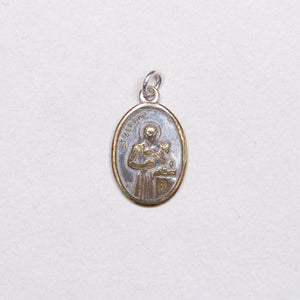 Vintage Madonna & St Gerald Charm Pendant