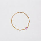 Gold Chain Bracelet with Sliced Ruby