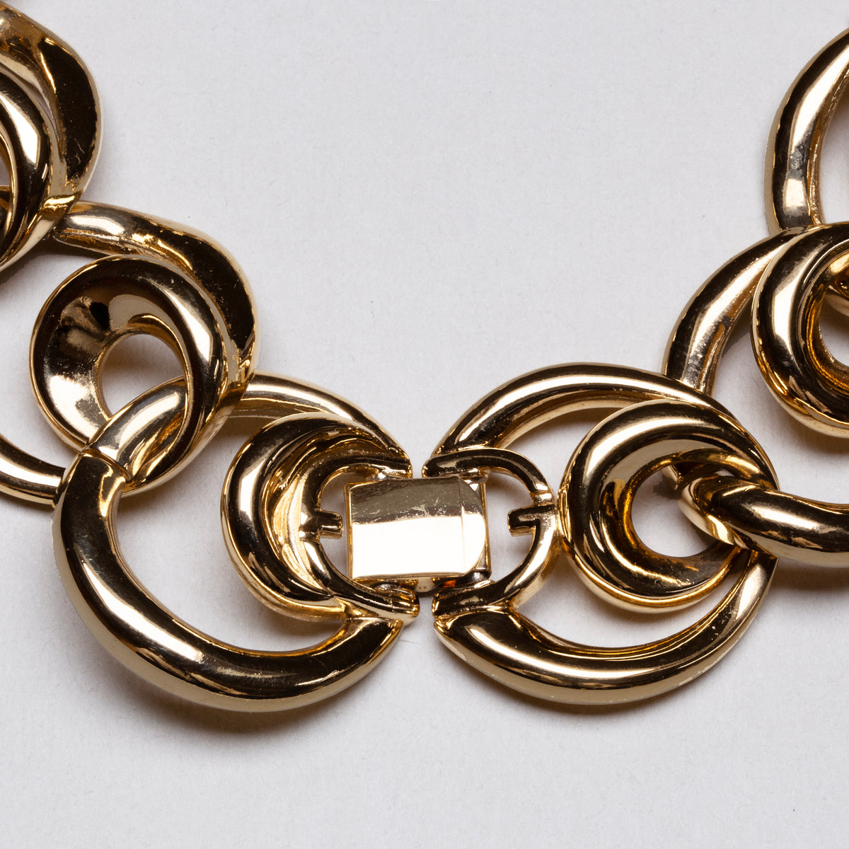 Vintage Givenchy Gold Chain Necklace with Rhinestones