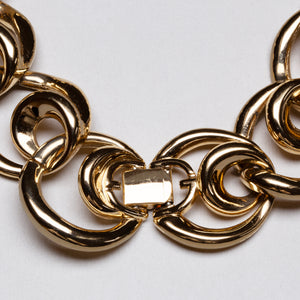 Vintage Givenchy Gold Chain Necklace with Rhinestones