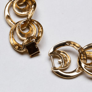 Vintage Givenchy Gold Chain Necklace with Rhinestones