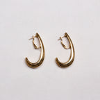 Vintage Givenchy Gold-Tone Triple Ribbed Stud Earrings