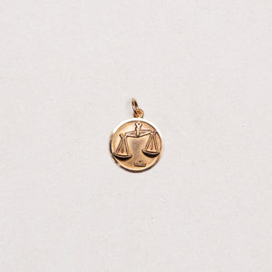 Vintage 9ct Gold Libra Charm Pendant