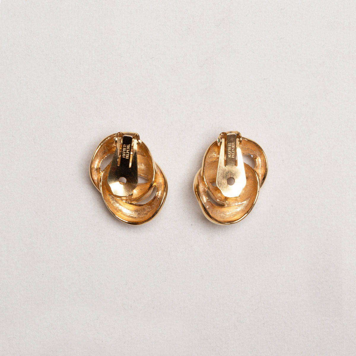 Vintage Napier Gold-tone Knot Clip-on Earrings