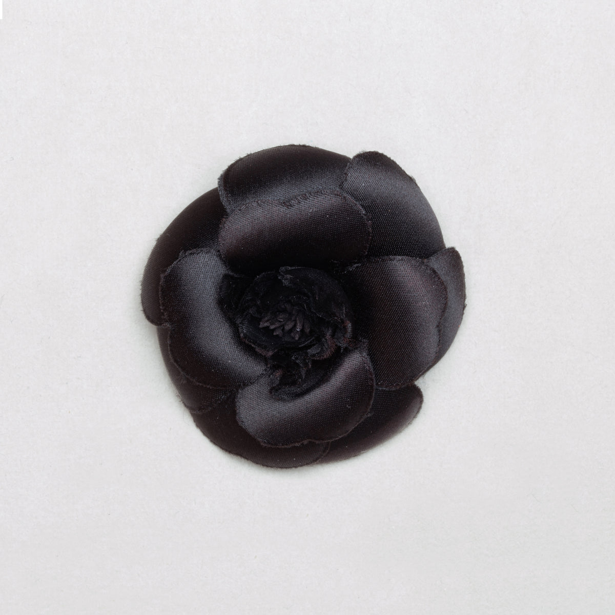 Vintage Chanel Camelia Pendant Pin Brooch - Black