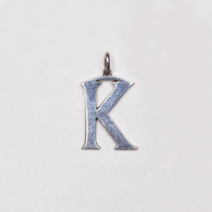 Vintage Cassandra Goad "K" Charm Pendant in Sterling Silver