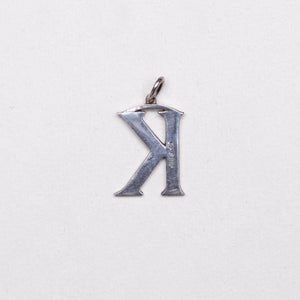 Vintage Cassandra Goad "K" Charm Pendant in Sterling Silver
