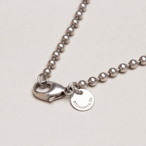 Vintage Tiffany Sterling Silver Beaded Chain Necklace