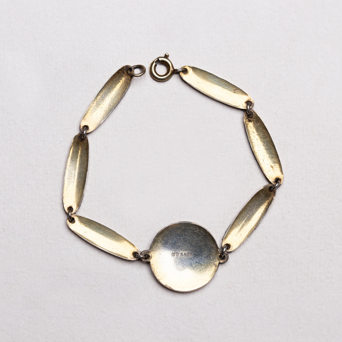 Vintage Norwegian Art Deco Blue Enamel Bracelet