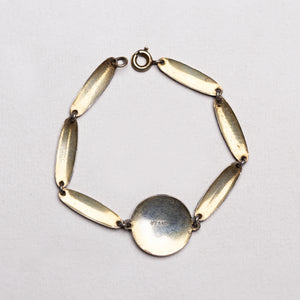 Vintage Norwegian Art Deco Blue Enamel Bracelet